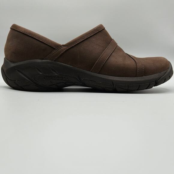 Merrell Encore Moc 4 Women's‎ 7.5 Brown Leather Slip On Comfort Shoes - Picture 6 of 11